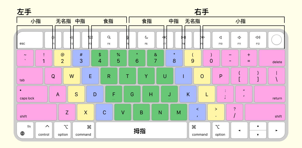 标准指法练习界面展示